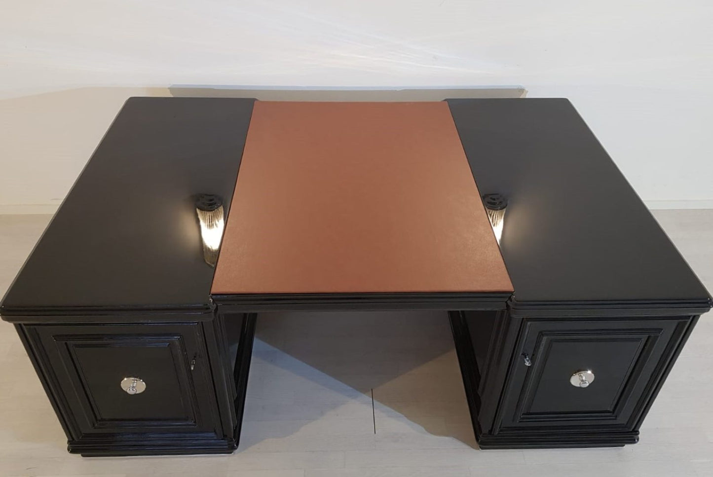 XXL Art Deco Partnerschreibtisch Klavierlack