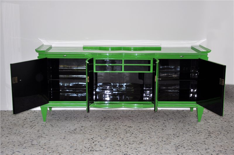 Vintage Art Deco Sideboard in Poison Green