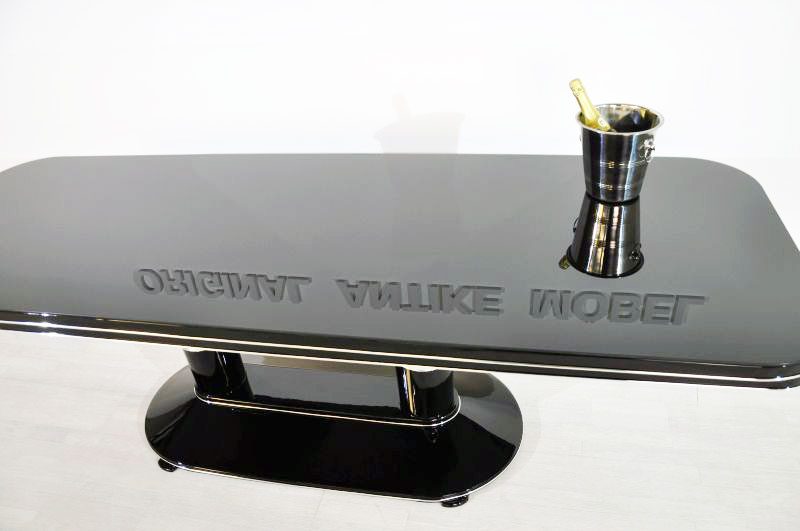 Unique Art Deco Style Dining Table with Chrome Elements