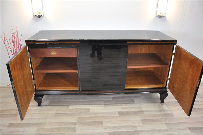 Französisches Art-Deco-Sideboard mit Walnussholzdetails
