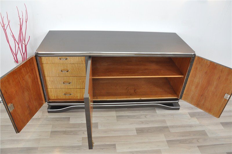 Art-Deco-Buffet mit grauer Lackierung