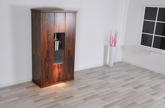 Palisander Barschrank mit Vitrinenfach