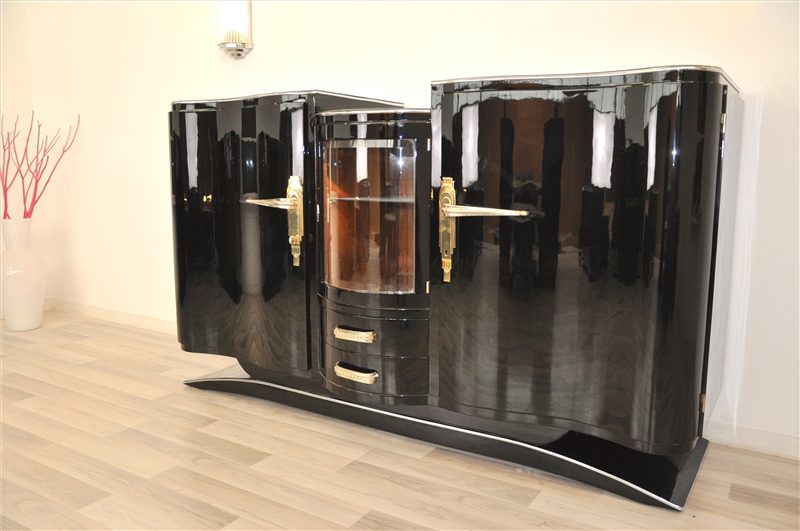 Art Deco Tower Sideboard with Brass Handles