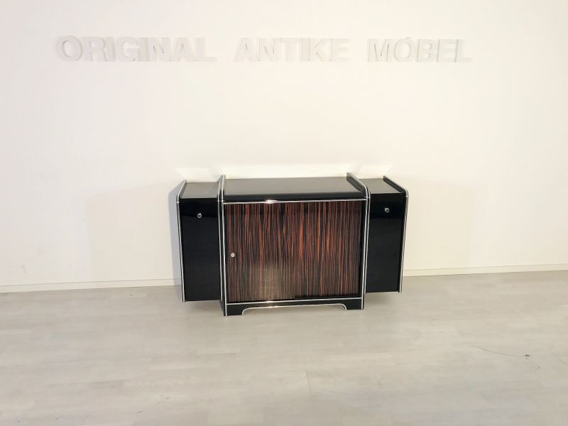 Art Deco Barschrank aus Makassarholz