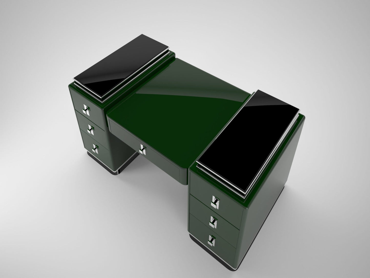 Moderner Design Tower Schreibtisch in Racing Green