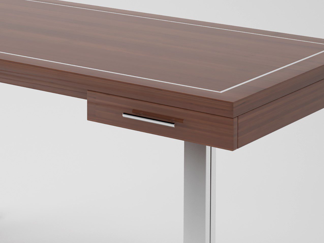 Palisander Design Schreibtisch mit Stahlfüßen