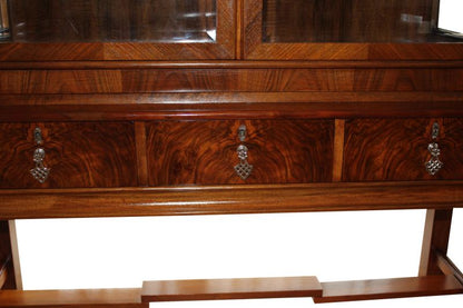 Braune Art Deco Vitrine