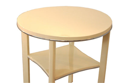 Art Deco Beistelltisch in creme weiß