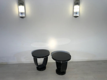 Schwarze Art Deco Beistelltische