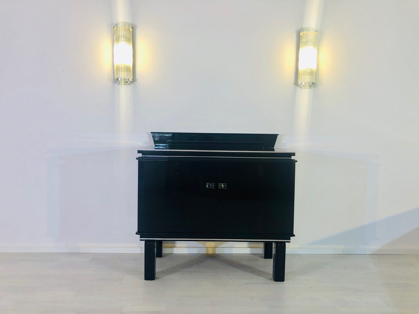 Schwarze Art Deco Kommode 1930er