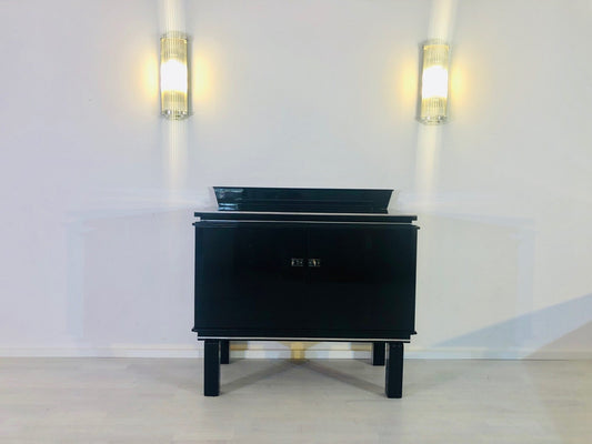 Schwarze Art Deco Kommode 1930er