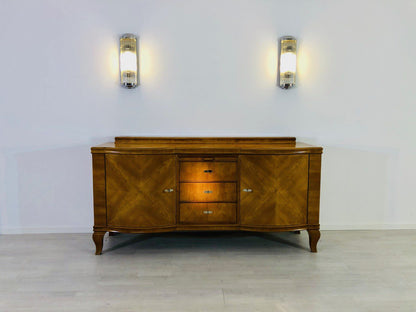 Original Art Deco Sideboard aus Hellem Walnussholz