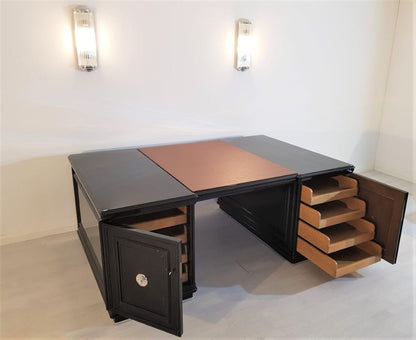 XXL Art Deco Partnerschreibtisch Klavierlack