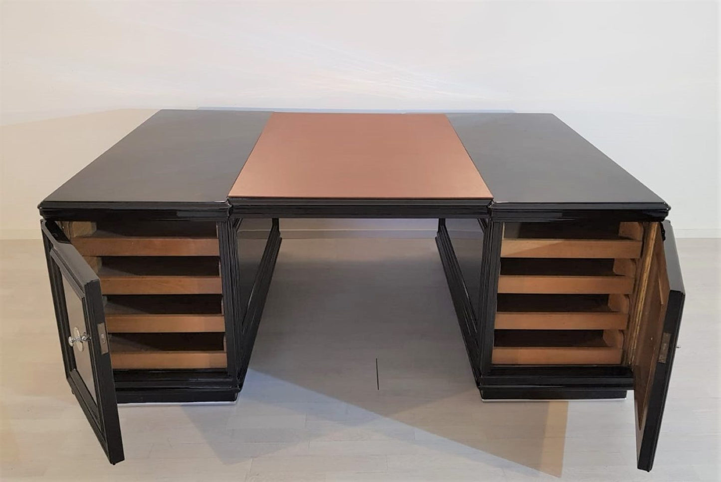 XXL Art Deco Partnerschreibtisch Klavierlack