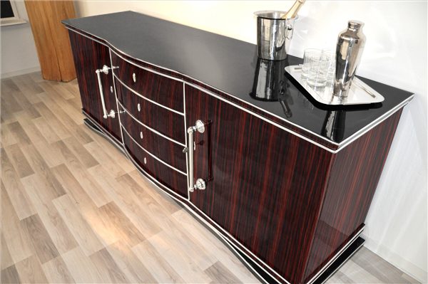 Art Deco XXL Sideboard mit Makassar Furnier