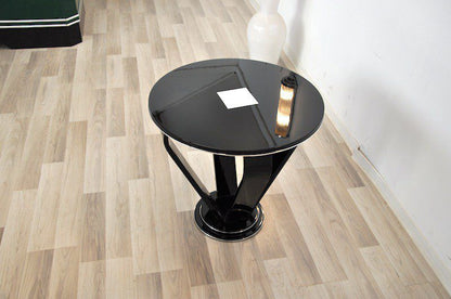 Art Deco Kronen Beistelltisch mit Metall Applikationen
