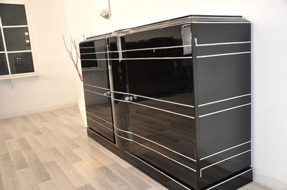 Art Deco Sideboard und Chromliner