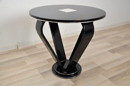 Art Deco Kronen Beistelltisch mit Metall Applikationen