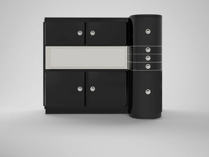 Art Deco Design Sideboard mit geschwungener Front