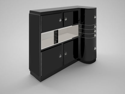 Art Deco Design Sideboard mit geschwungener Front