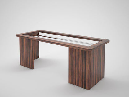Offener Design Schreibtisch aus Makassarholz