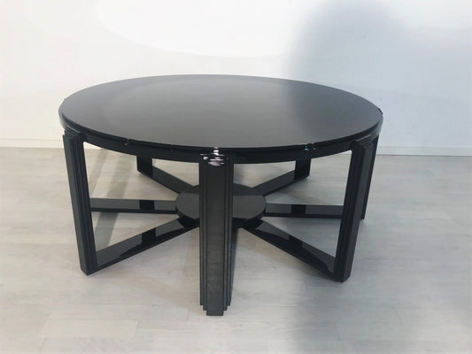Art Deco Inspirierter Couchtisch oder Beistelltisch in Hochglanz Schwarz