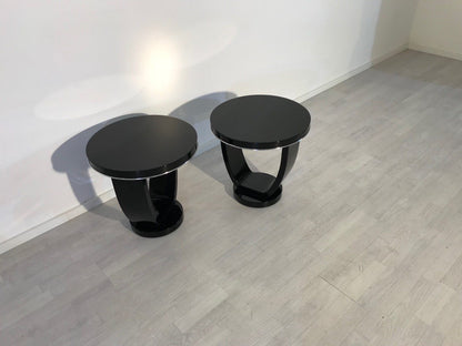 Schwarze Art Deco Beistelltische