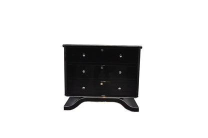 Art Deco Commode with a Curved Foot in Highgloss Black