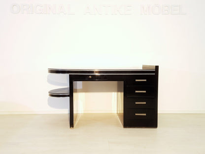 Schwarzer Art Deco Stil Damenschreibtisch