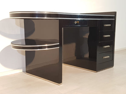 Schwarzer Art Deco Stil Damenschreibtisch