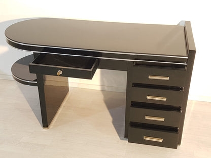 Schwarzer Art Deco Stil Damenschreibtisch