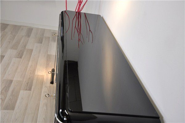 Art Deco Lowboard mit Lacobelglasplatte