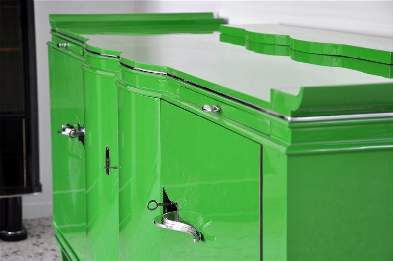 Exklusives und einzigartiges Art Deco Sideboard in Giftgrün