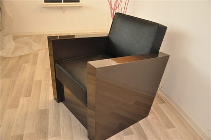 Sessel im Art-déco-Stil in Dunkelsilber