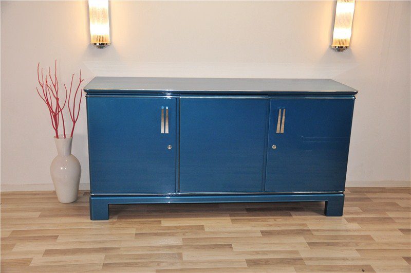 Art Deco Sideboard in Stahlblau