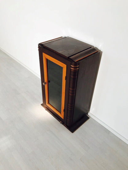 Kleine Art Deco Vitrine aus Makassar-Holz