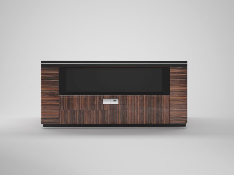 Doppelseitiger Art Deco Design Schreibtisch aus Makassar