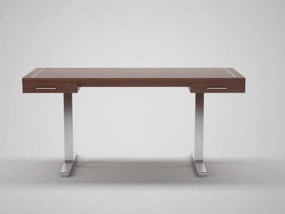 Palisander Design Schreibtisch mit Stahlfüßen