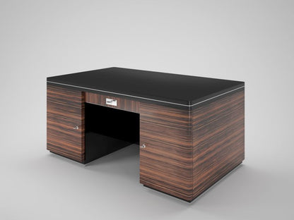 Doppelseitiger Art Deco Design Schreibtisch aus Makassar