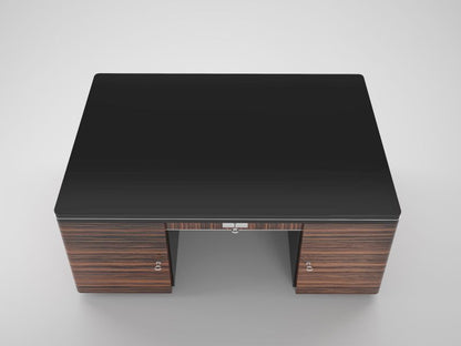 Doppelseitiger Art Deco Design Schreibtisch aus Makassar