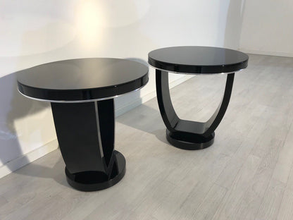Schwarze Art Deco Beistelltische