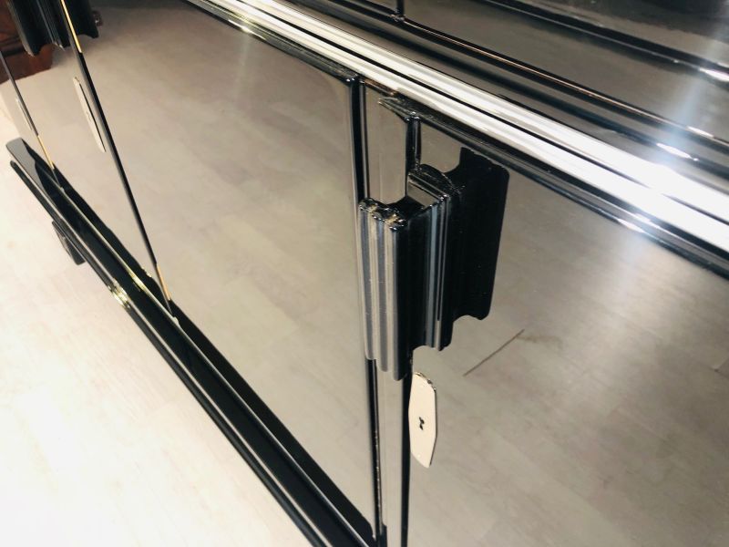 Schwarzes Art Deco XXL Sideboard