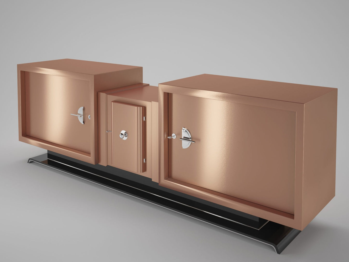Art Deco Sideboard mit Kupfer-Finish