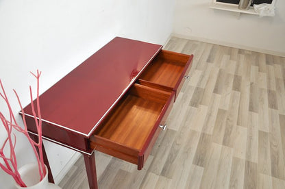 Roter Konsolentisch im Art-Deco-Stil