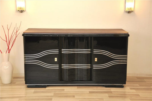 Außergewöhnliches Sideboard im Art-déco-Stil mit Lederplatte