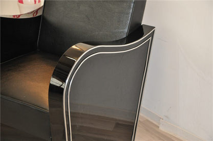 Pair of Art Deco Armchairs with Chrome Bars