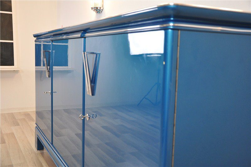 Art Deco Sideboard in Stahlblau