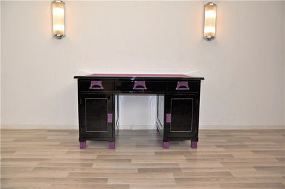 Art Deco Ladies Desk Black / Lilac