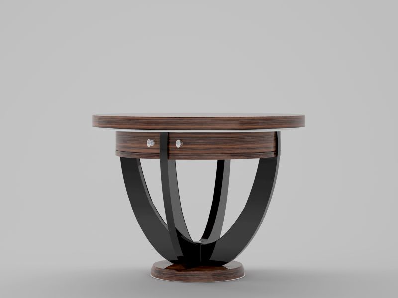 Art Deco Makassar Beistelltisch mit Schubladen