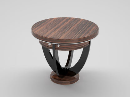 Art Deco Makassar Beistelltisch mit Schubladen